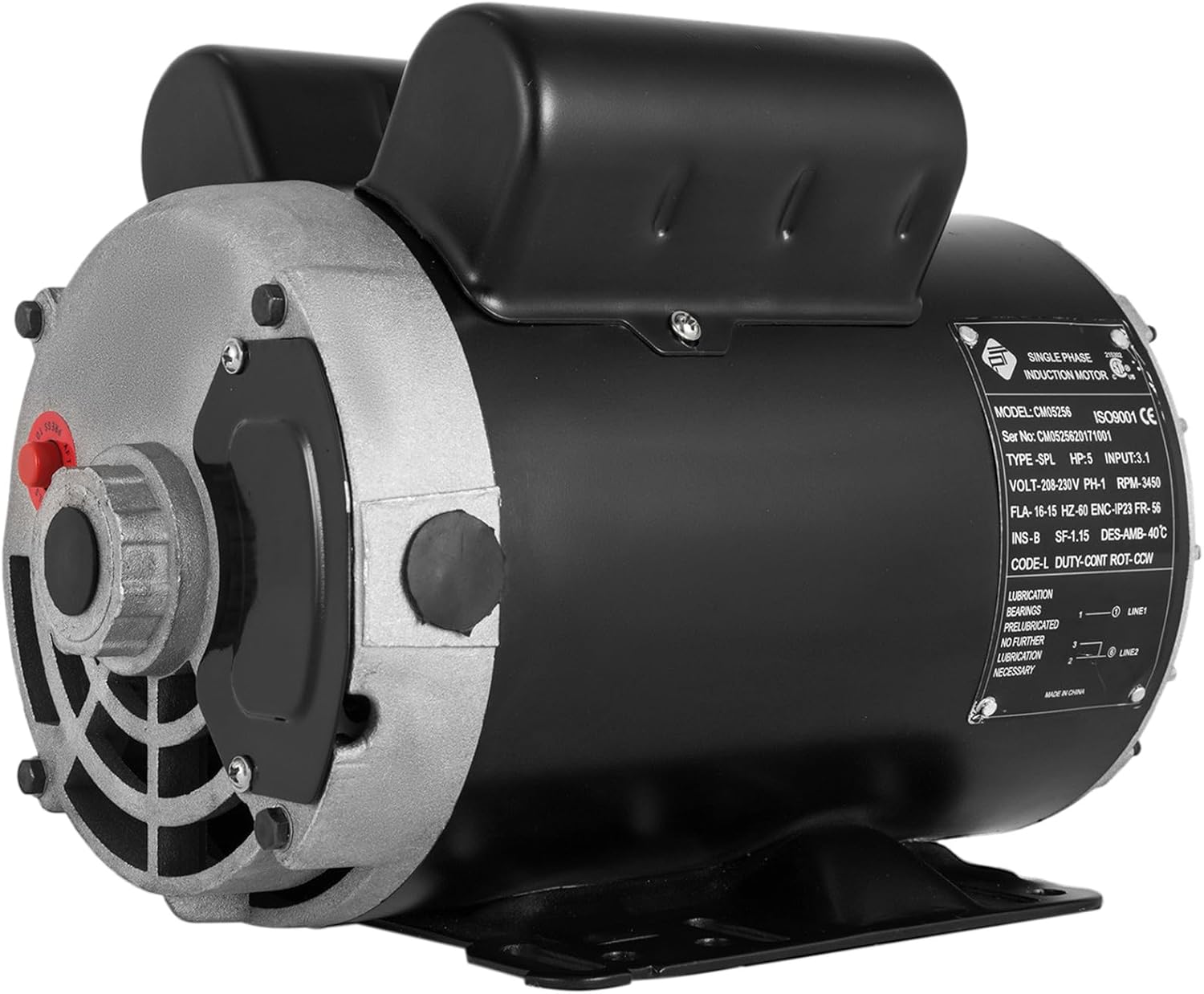 VEVOR 5HP SPL Air Compressor Electric Motor, 208230V FLA