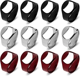 Ring Bottle Opener - Stainless Steel Beer Opener Ring Women & Men - Beer Opening Ring for Finger 12 Pcs - Soda and Beer Bottle Opener Ring