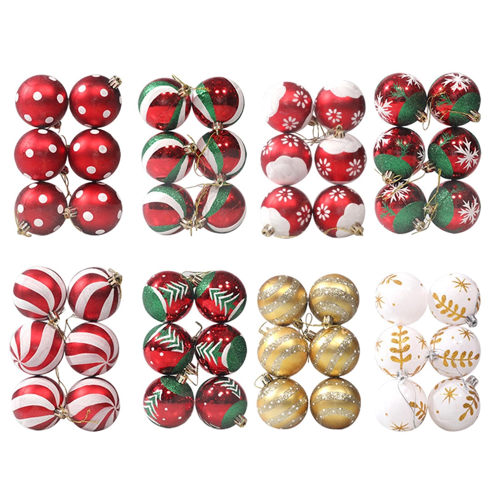 Bolas de Navidad, 48 bolas decorativas de Navidad pintadas