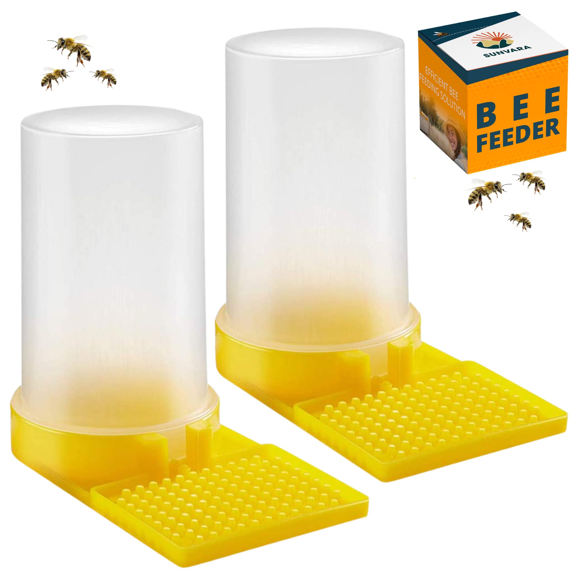 SunVara Bee Feeder Bee Watering Station 2 Pack