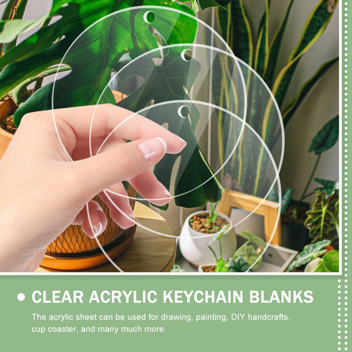 Angoily 20pcs Acrylic Round Discs Circle Blanks for Art Crafts Keychains Smooth Edges Acrylic Material Easy to Use for Creative Projects