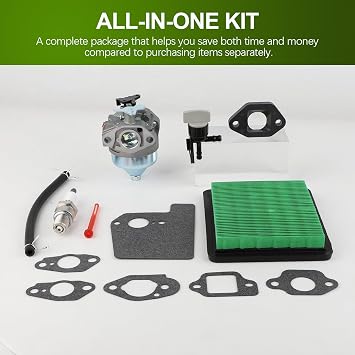 Huztl HRX217 GCV190 Carburetor Air Filter Tune Up Kit for Honda GCV 190 GCV190LA GCV190A Engine HRX 217 HRB217 HRX217K1 HRX217K2 Lawn Mower Pressure Washer Parts 16100-Z0Y-813