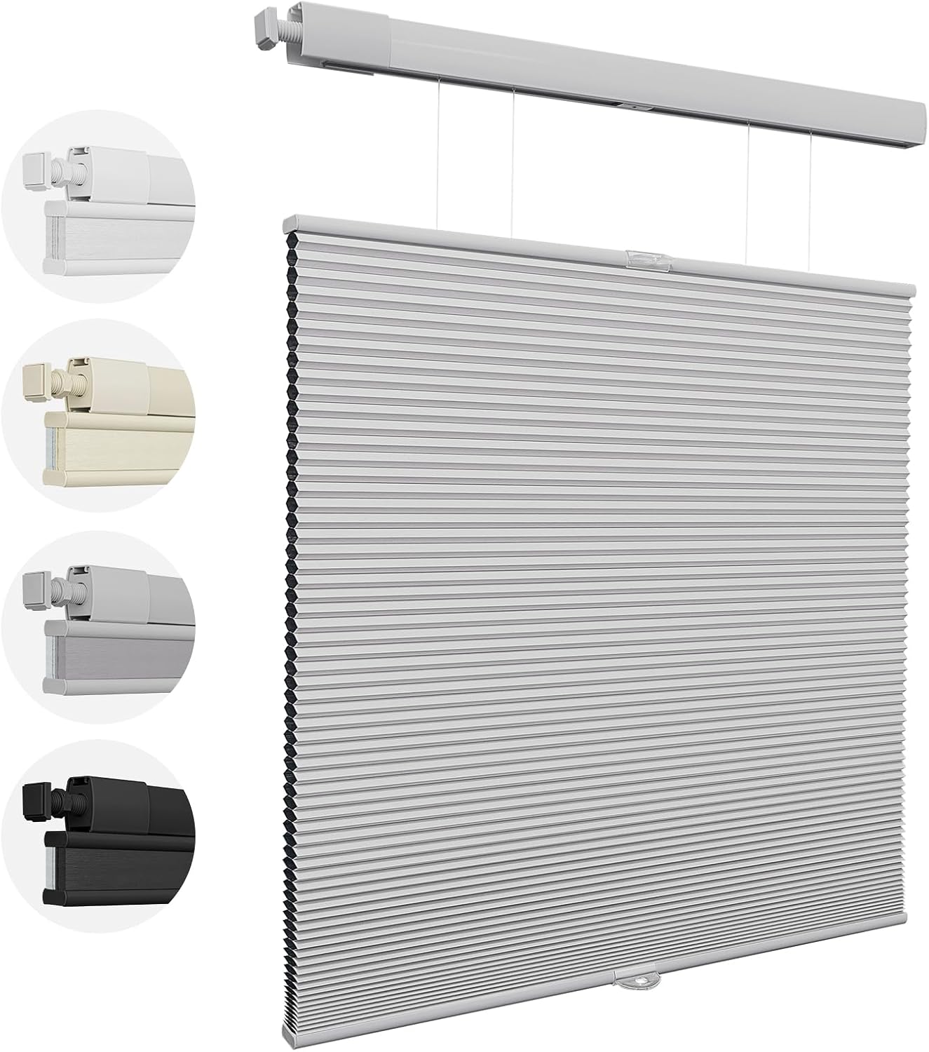 UrMoon No Drill Cellular Window Blinds, Topdown Bottomup Cordless