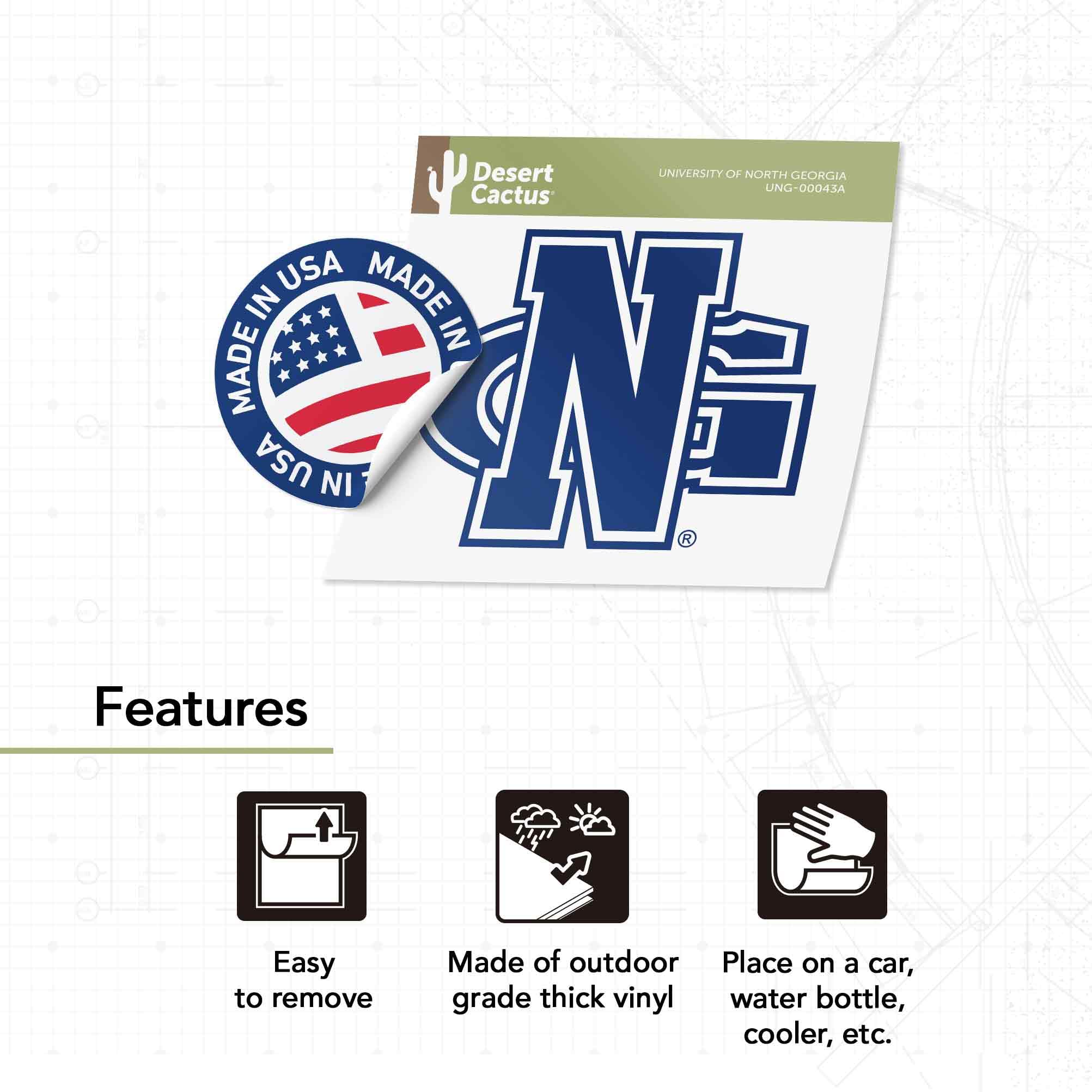University Of North Georgia NCAA Sticker Sheet - Vinyl Decals For Laptop, Water Bottle, Car & More (7 Stickers) - View #6