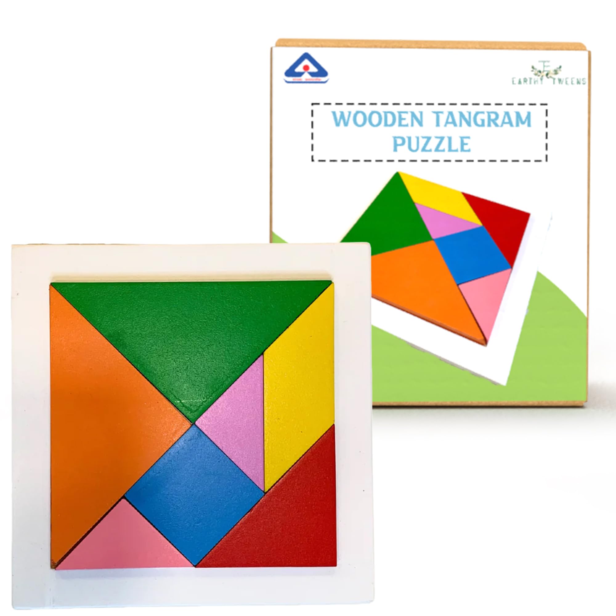 Earthy Tweens 7 Pieces Wooden Tangram Puzzle - Educational Brain Teaser and Learning Toy for Kids (B0CKJ18WWW) Amazon Price History, Amazon Price Tracker