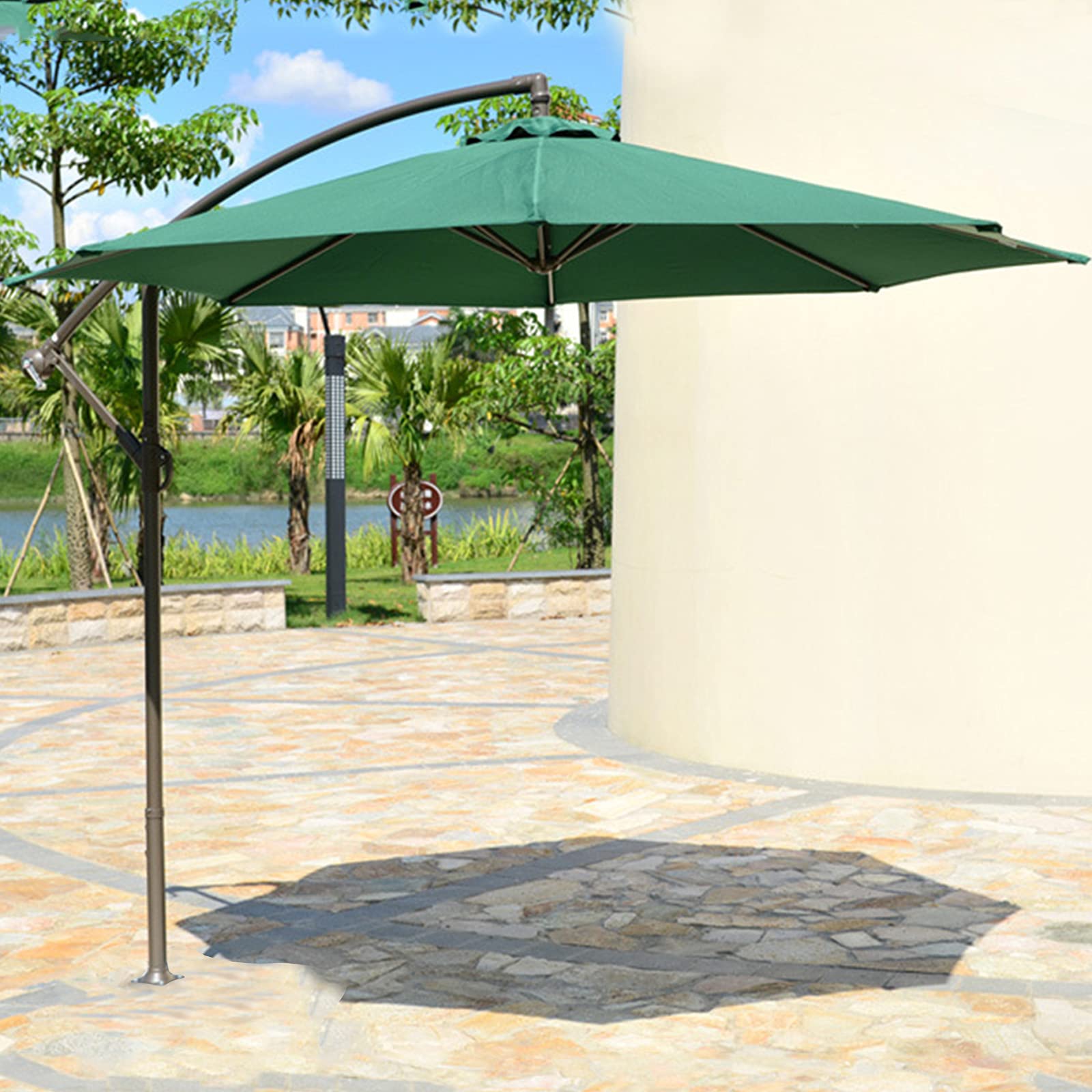 WDSOPK Patio Umbrella Outdoor Table Umbrella,Outdoor Umbrella Market Table Umbrellas,for Backyard, Poolside, Lawn And Garden,Green-3 * 3m(Green-3 * 3m)