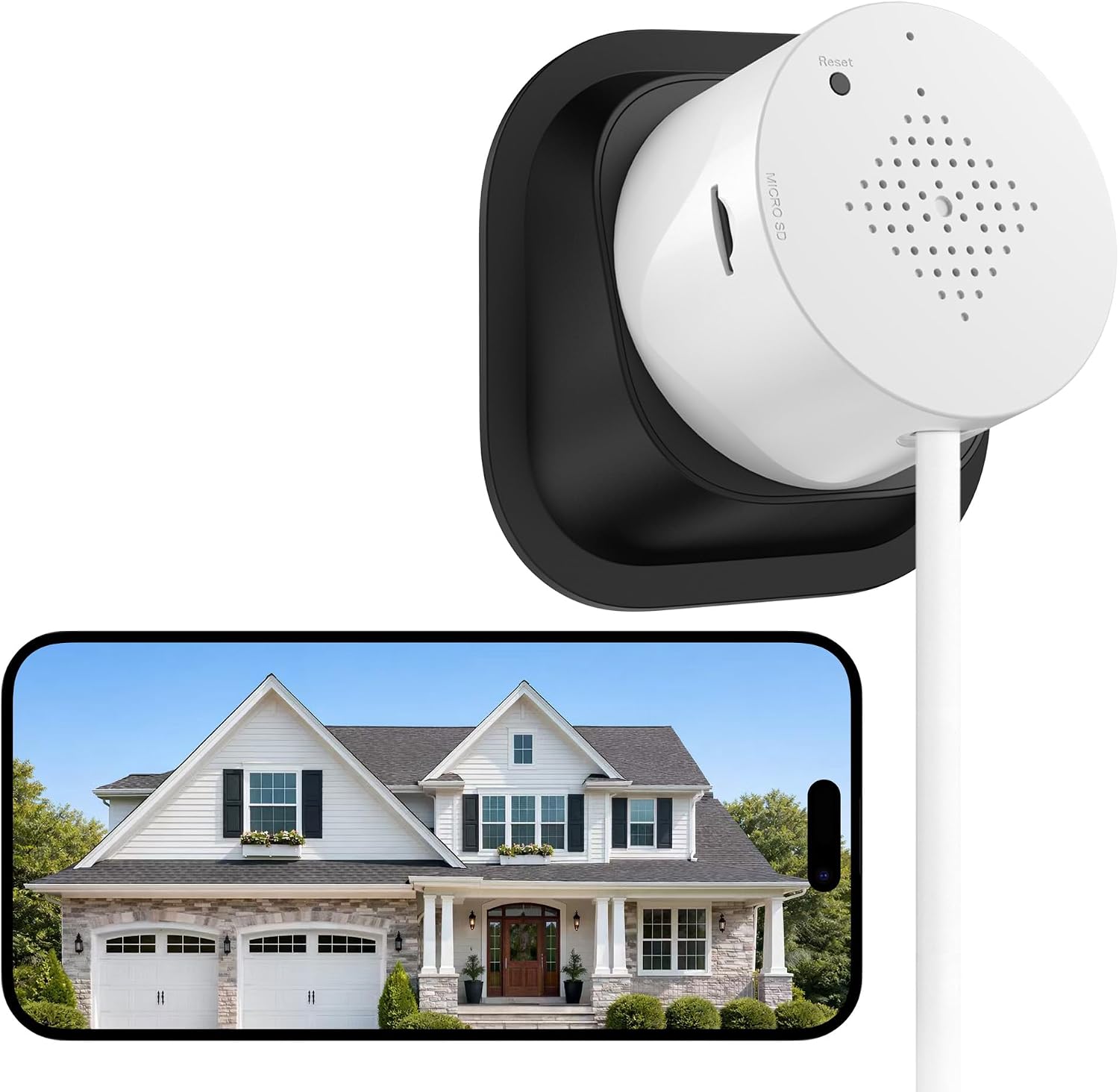 Septekon 2 Pack 2K Window Security Camera with No-Drill 18° Tilt Angle Mount, Dual-Band 2.4GHz & 5GHz WiFi, Indoor Camera for Outdoor Monitoring, Color Night Vision, AI Human Detection, Black