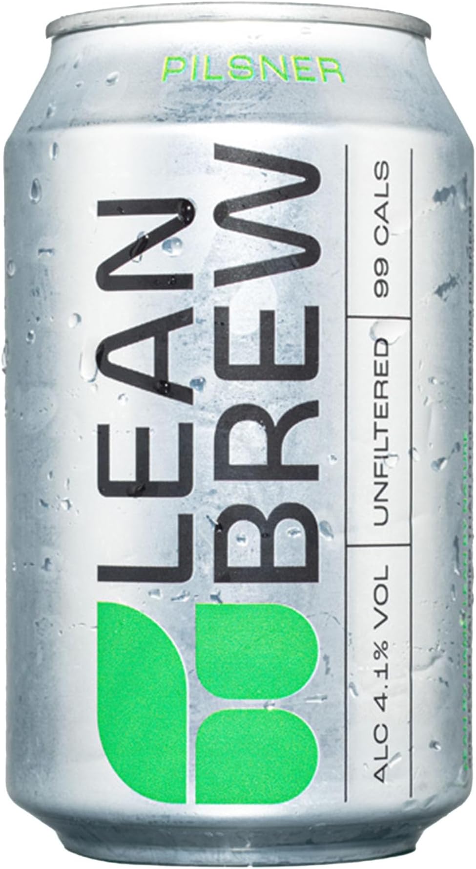 LEAN BREW Lager, Multi Award Winning, 4.1%, 99 Calories, Low Carb & Gluten Free Beer, 24 Pack x 330ml Beer Cans