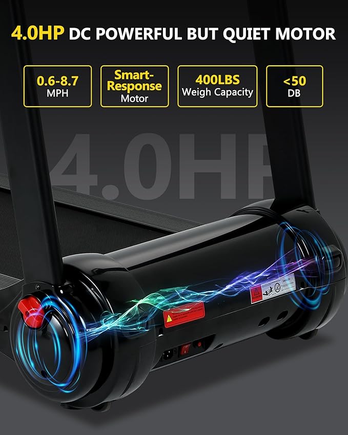 Caminadora Plegable Eléctrica 4 hp Inclinación 15% Negro miniatura 2