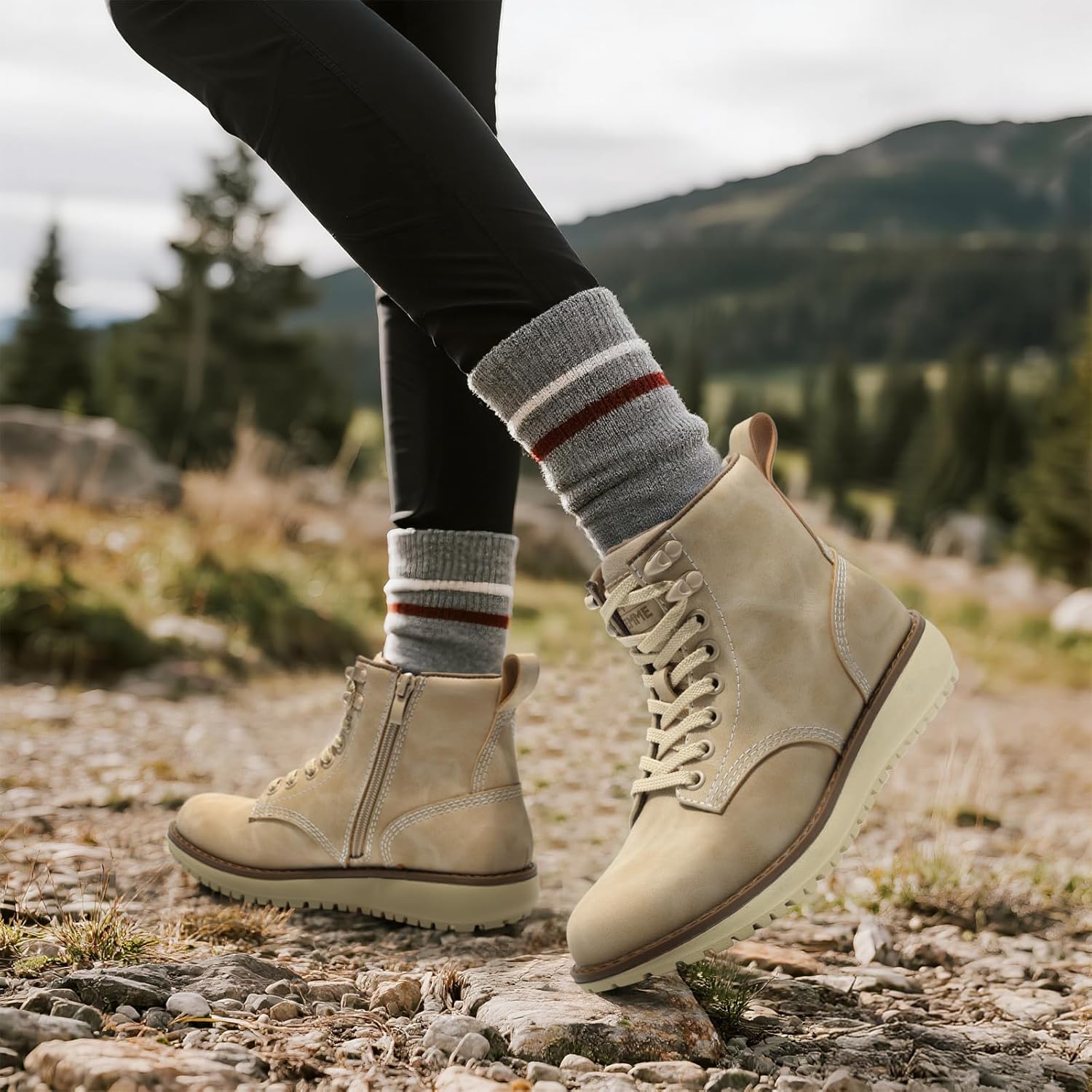 ANJOUFEMME Snow Winter Hiking Boots for Women - Womens Outdoor Waterproof Shoes Lightweight Walking Backpacking - Image 2