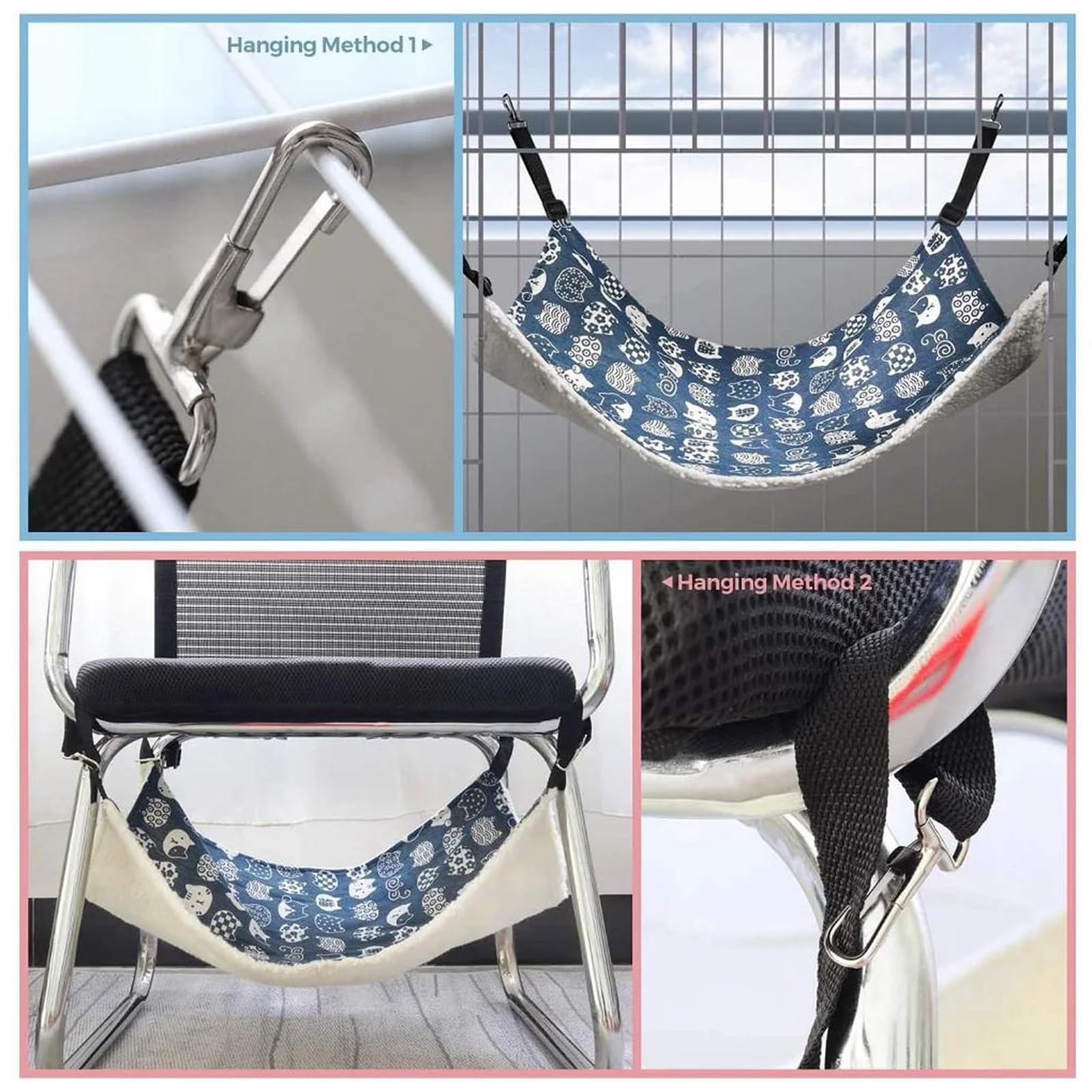 Hamaca de Felpa Suave para Gato,Hamaca para Gatos con Correas Ajustables y Ganchos de Metal,Columpio para Mascotas Pequeñas,Columpio Colgante,Esterilla para Dormir para Mascotas 57x47 cm Tokaneit