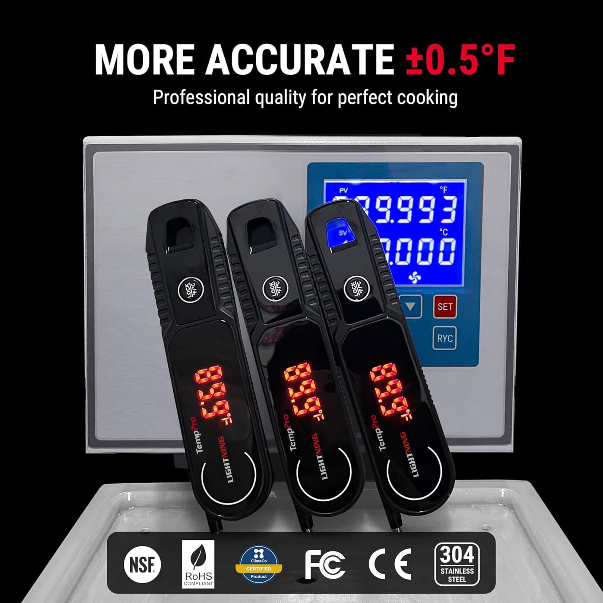 ThermoPro 0.5 Saniye Lightning Anında Okuma Özellikli Et Termometresi, Otomatik Uyandırma/Uyku/180° Döndürülebilir Ekranlı, IP67 Su Geçirmez Pişirme Termometresi (Yağda Kızartma, Barbekü, Izgara için)