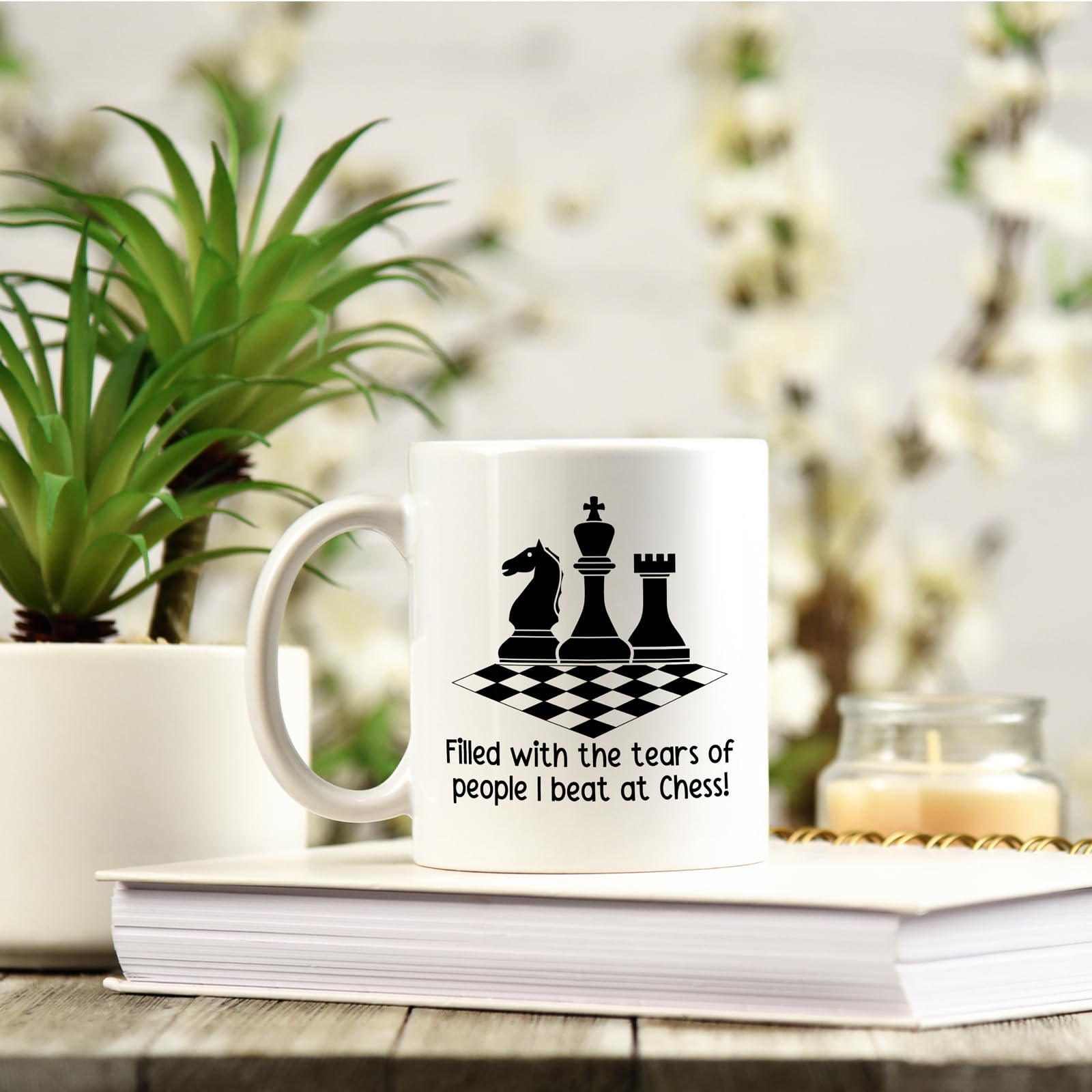Finger prints - Filled with The Tears of People I Beat at Chess - Funny Chess Player Gift Mug, Ceramic, 11fl.oz - Image 3