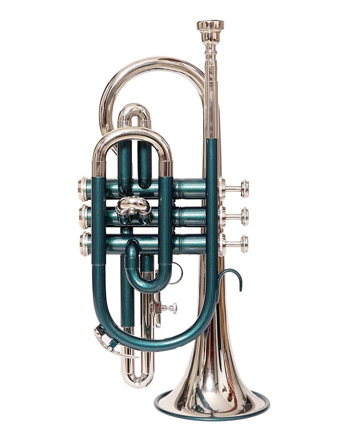 Cornet Bb Pitch Green Color + Nickel Silber mit Etui für Profis