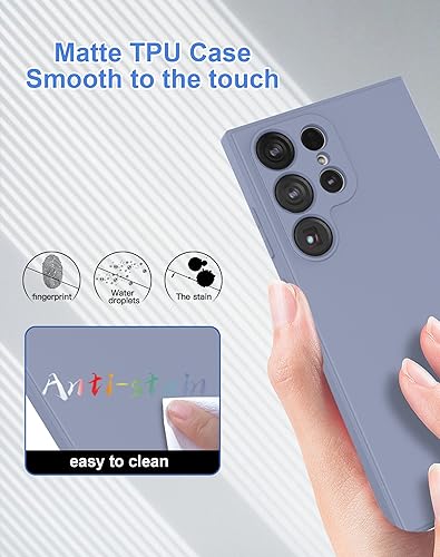 Miniatura 3 de Foluu Funda de silicona para Samsung Galaxy S23 Ultra, funda protectora de goma de gel líquido con forro de microfibra suave, funda delgada y rígida