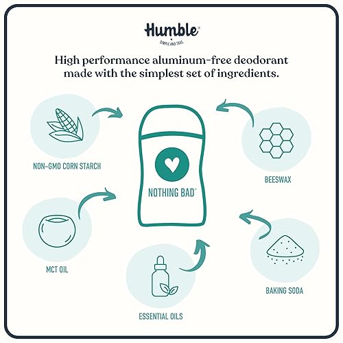 Miniatura 3 de HUMBLE BRANDS - Desodorante en barra sin aluminio, natural para mujeres y hombres, dura todo el día, seguro y certificado libre de crueldad, pachulí