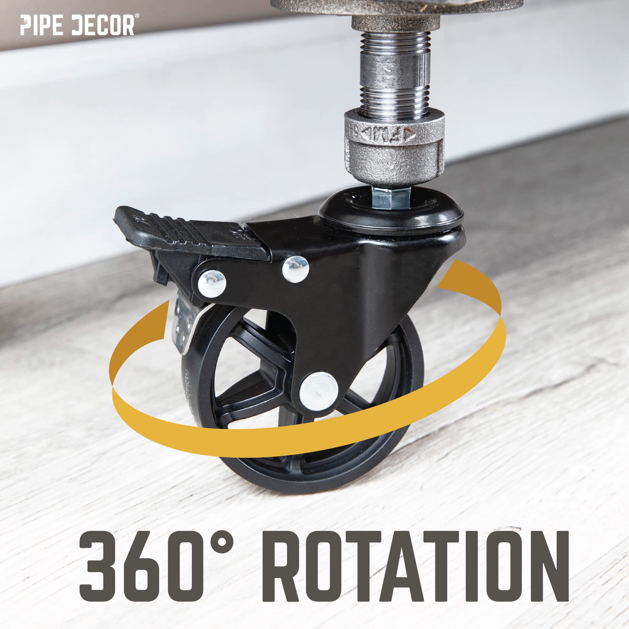Pipe Casters - 4 Pack for ¾” Pipe -5 Pipe Casters - 4 Pack for ¾” Pipe -5