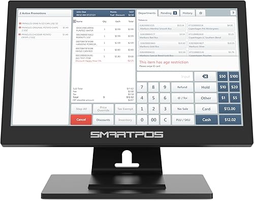 Vista 12 de Caja registradora profesional SmartPOS-129 todo en uno para pequeñas empresas, el paquete POS incluye: monitor de pantalla táctil de cajero