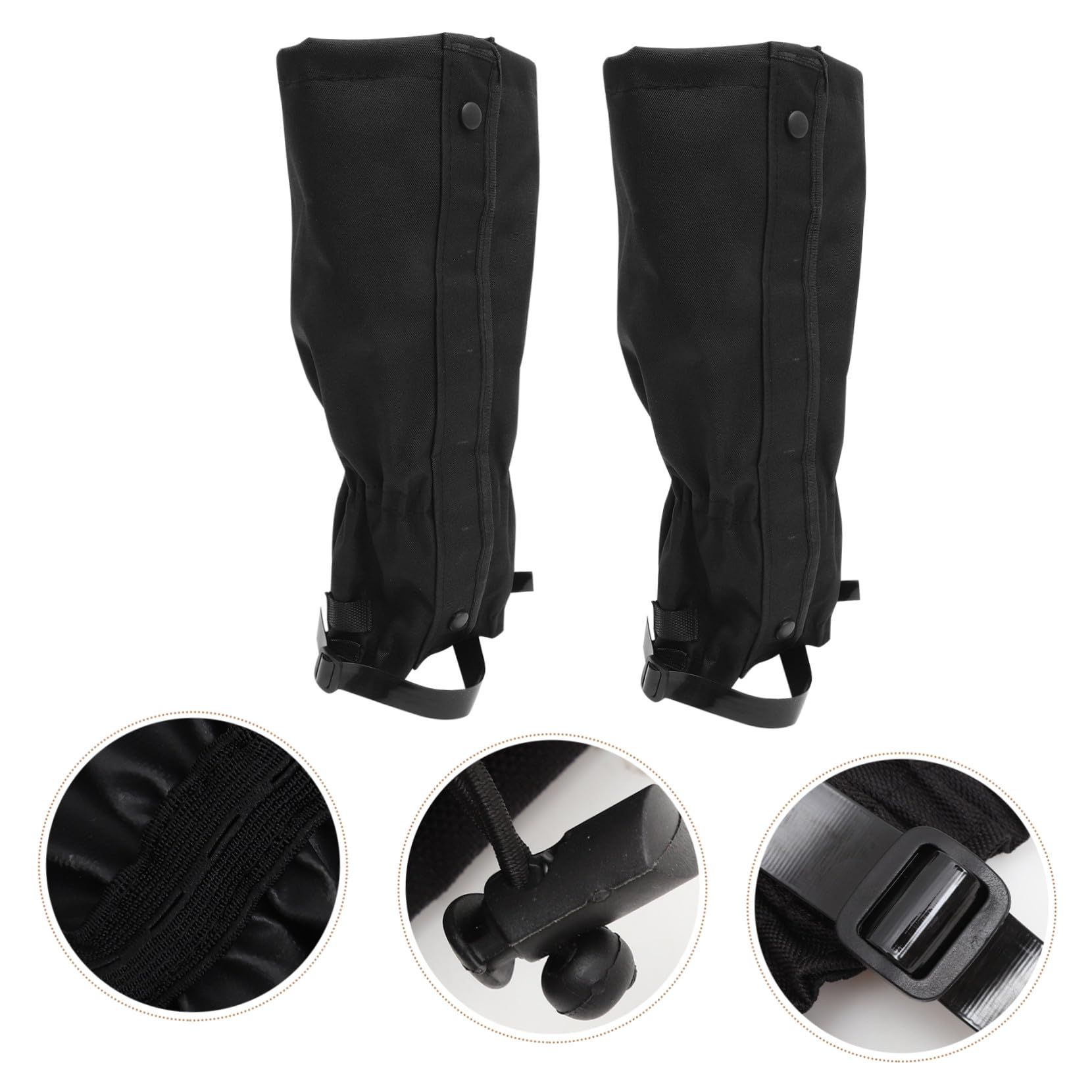 Guêtres Imperméables Ajustables 1 Paire en Tissu Oxford Noir pour Randonnée