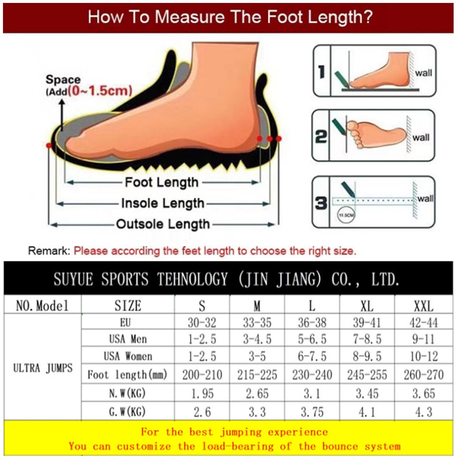 Chaussures Kangaroo Jump 33-44 EU Fitness Activités Et Sports Femmes Hommes Fitness Bounce Moon Shoes(XL)