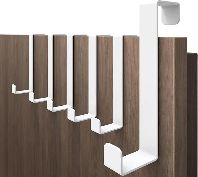 Gancio Porta Bianco in Acciaio Inox - 6 Ganci Salvaspazio per Casa