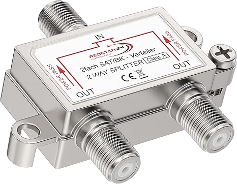 Splitter Segnale TV Sat 2 Uscite | Supporta 4K | Per DVB-S/T/C