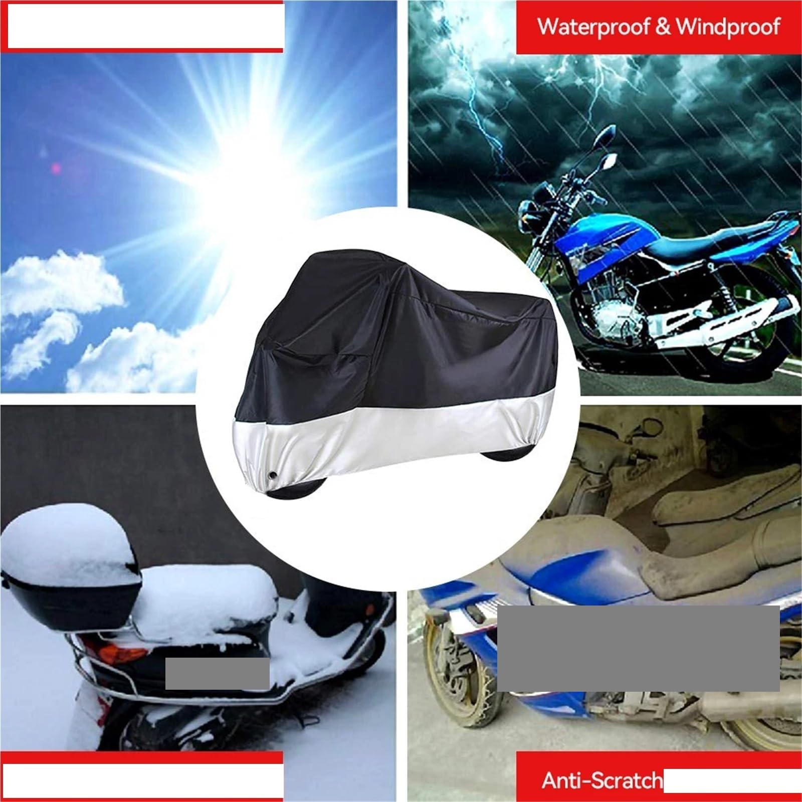 Coprimoto in poliestere | Multicolor Multi dimensioni Outdoor Rain and Ion: copertura for moto in poliestere(Black,L)