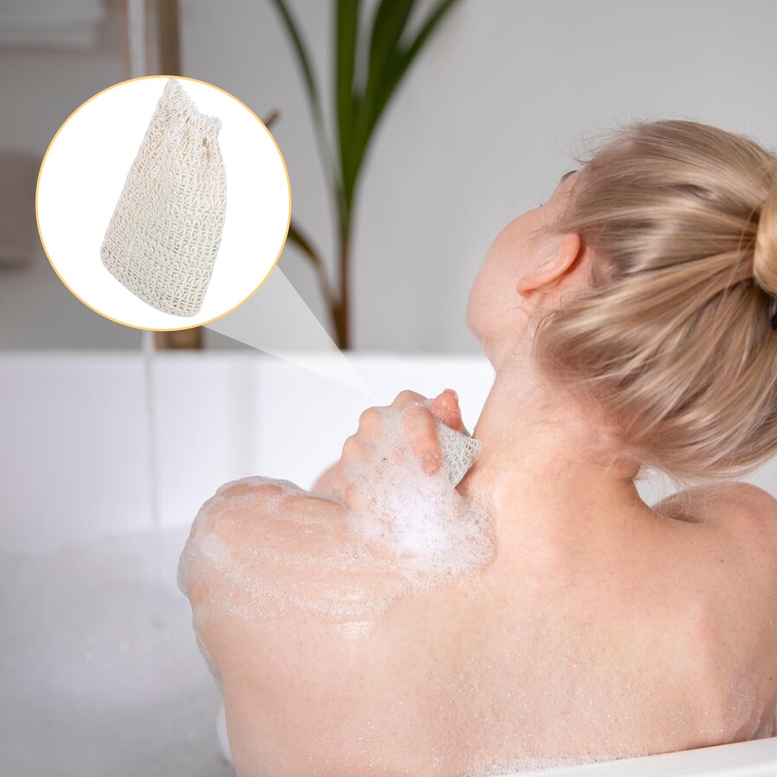 Lot de 10 sachets à savon en sisal - 100 % coton sisal - Pour savon solide - Sacs à savon naturel