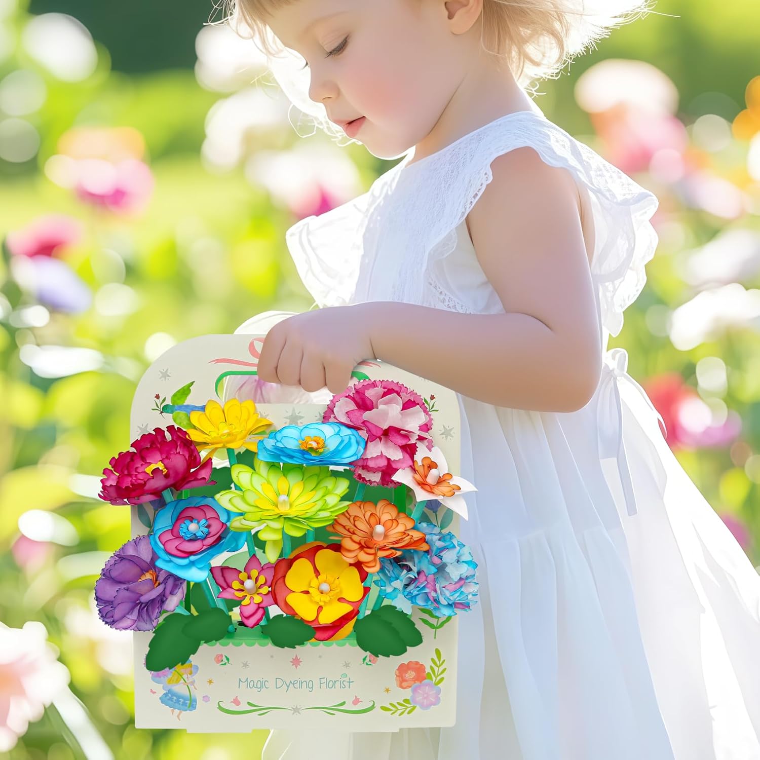 Paper Flower Science Kit, Kids DIY Arts and Crafts Color Changing Flowers Set, Flower-Dyeing Science for Kids Age 8-12, Magic Flowers Paper for Girls 6 7 8 9 10 11 yr Birthday Valentines Day Gifts