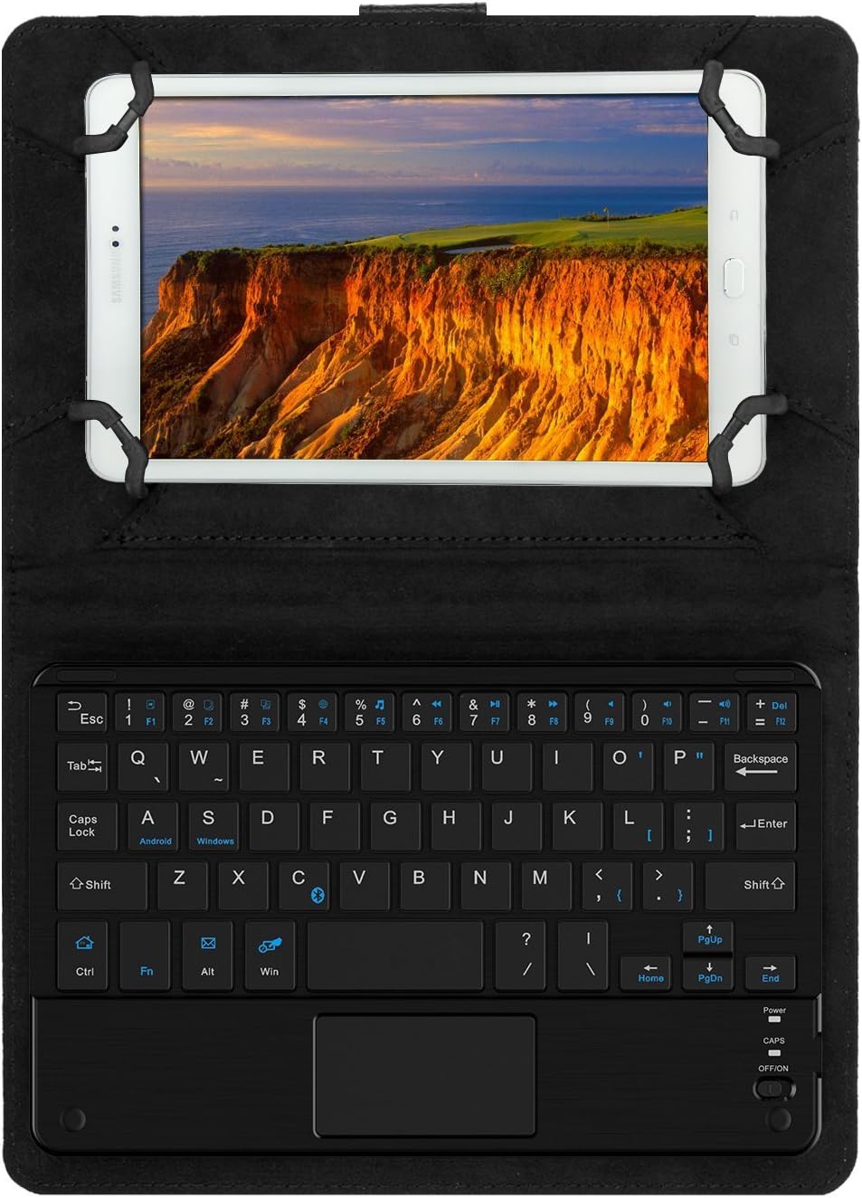 JETech Bluetooth Wireless Keyboard Leather Smart Case with Touchpad for 7 Inch and 8 Inch Tablet