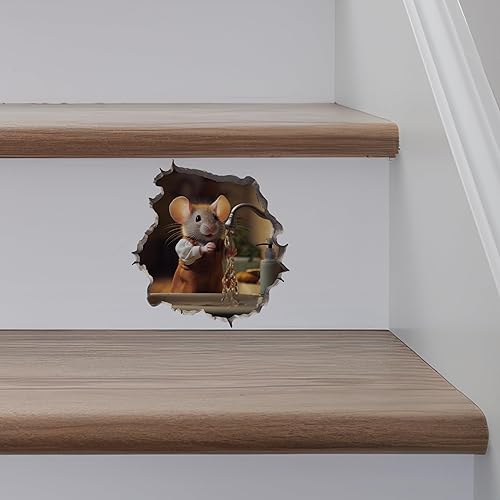 Miniatura 5 de Adhesivo de pared 3D con agujero de ratón para lavado de manos