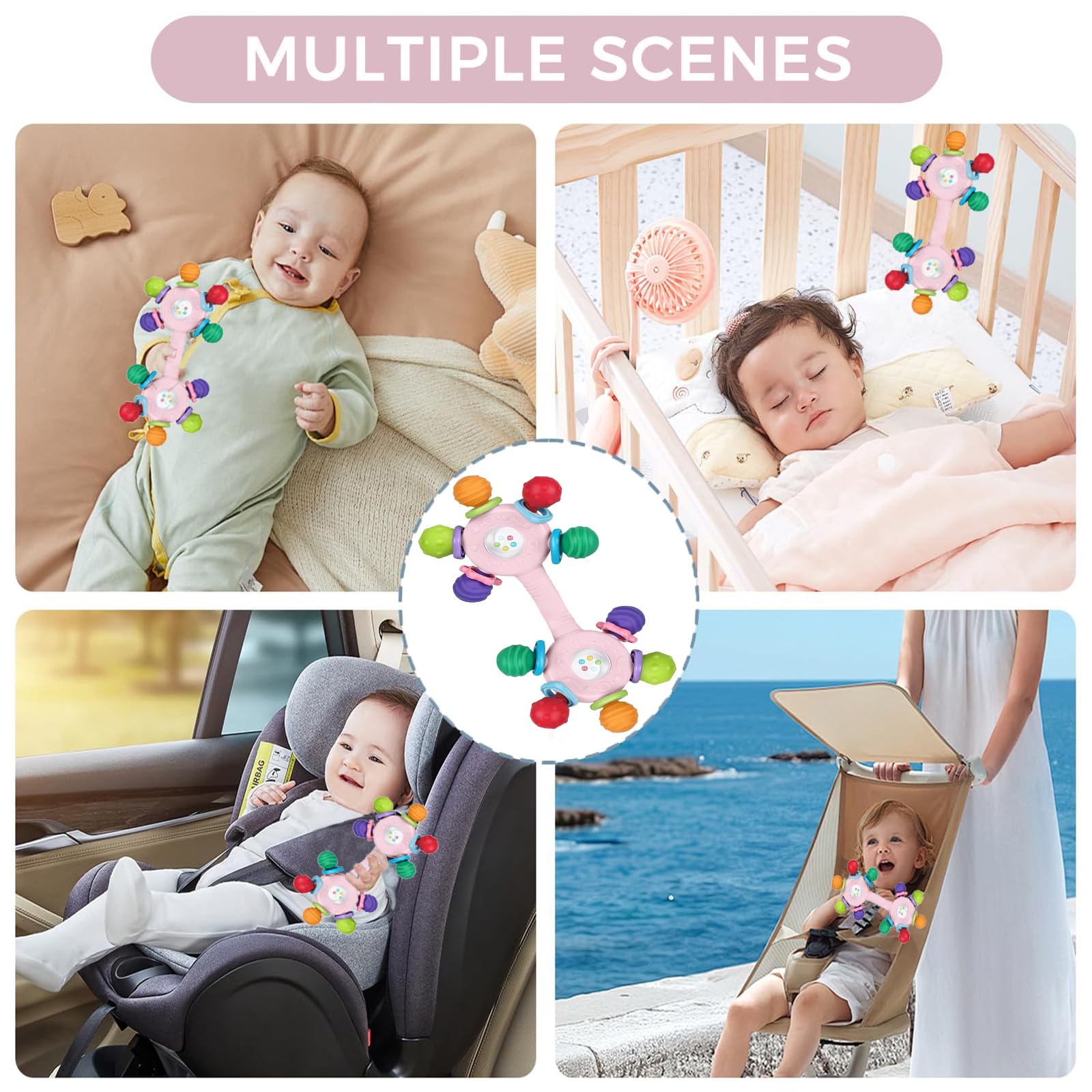 Afufu Pink Baby Teething Toy 0-36 Months - Image 2