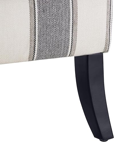 Miniatura 8 de HUIMO Silla decorativa estampada, tapizada de tela de lino, con remache, cómodo sillón con capacidad para hasta 300 libras de capacidad, sofá de