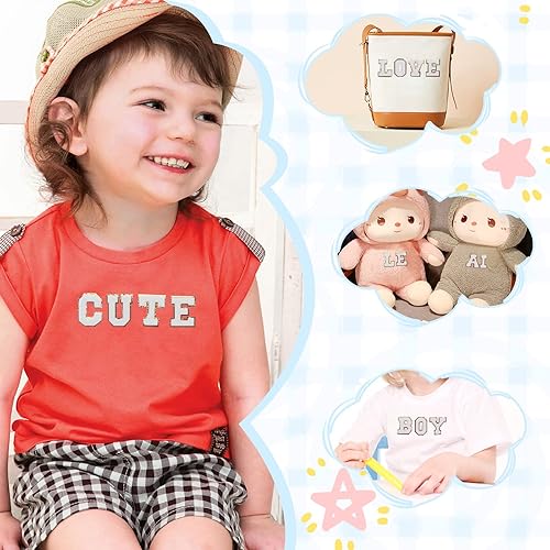 Miniatura 3 de Jongdari Parches de letras de felpilla autoadhesivas, letras termo-adhesivas para ropa, 26 piezas de letras deportivas mullidas con brillantina para