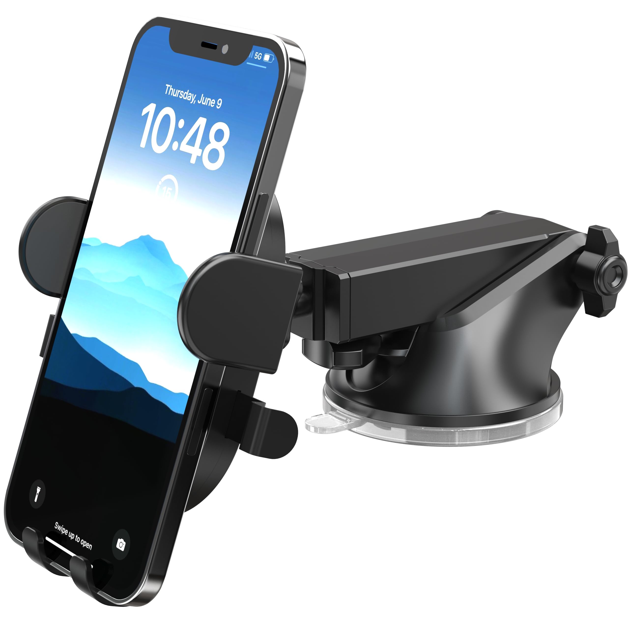 Elv Car Mount Adjustable Universal Car Phone Holder Long Arm, Dashboard Windshield for Smartphones - Black (B0D9M3KBG4) Amazon Price History, Amazon Price Tracker