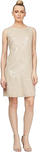 Miniatura 3 de S.L. Fashions Women's Short Capelet Overlay Dress with Metallic Trim