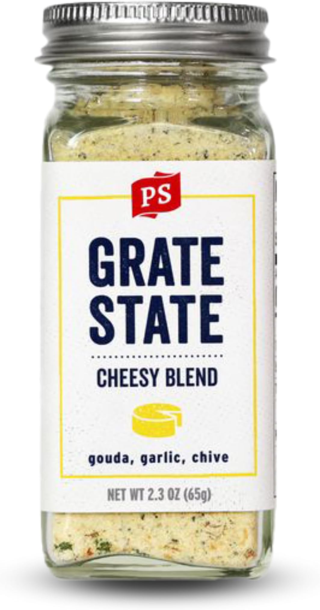 PS Seasoning Grate State - All-Purpose Cheese Seasoning Blend for Appetizers, Pasta, Popcorn, Nachos, Garlic Bread - Cheesy Flavor Topping with Gouda, Garlic, & Chives