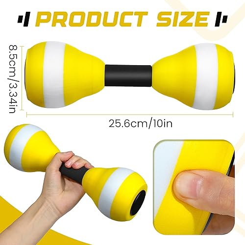 Miniatura 10 de VIDELLY 2 mancuernas de agua para ejercicio acuático, para piscina, fitness, ejercicio aeróbico acuático, mancuernas de espuma, resistencia para