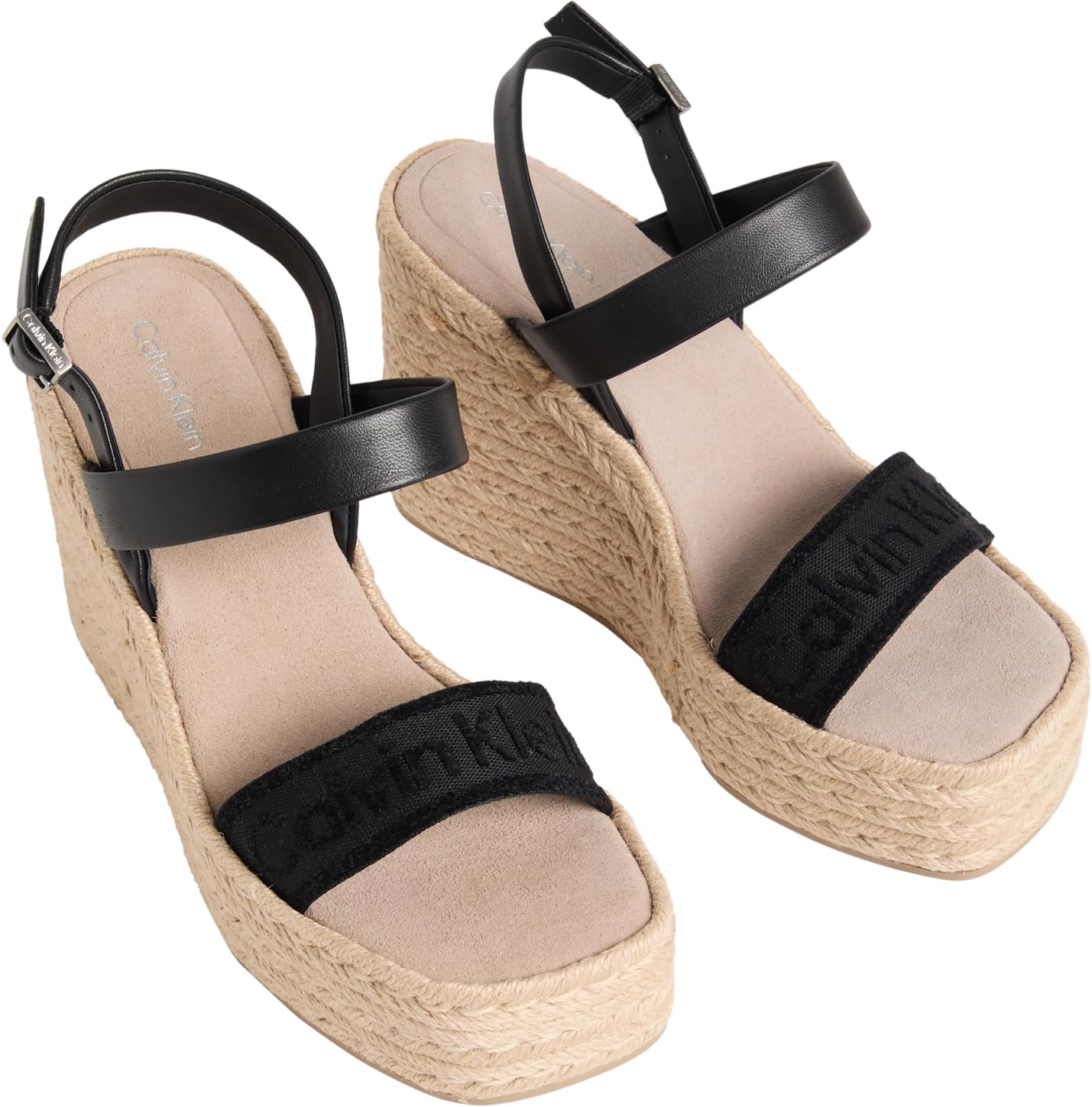 Calvin Klein Wedge Espad 70 Webbing Lth Hw0hw02901 Espadrillas ZeppaDonna
