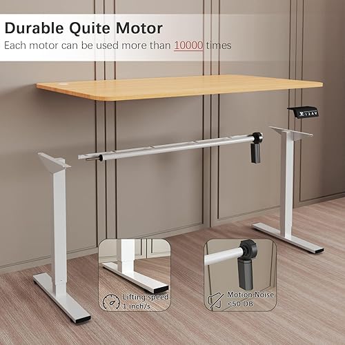 Miniatura 5 de Furmax Escritorio eléctrico de altura ajustable de 55 x 24 pulgadas, escritorio grande para sentarse y levantarse, oficina en casa, escritorio de