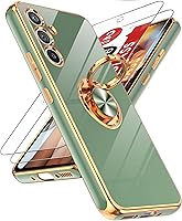 Vista 14 de LeYi para Funda de Teléfono Samsung Galaxy A13-5G: Protector de Pantalla de Vidrio Templado, Soporte Magnético Giratório de Anillo 360°, Borde Negro