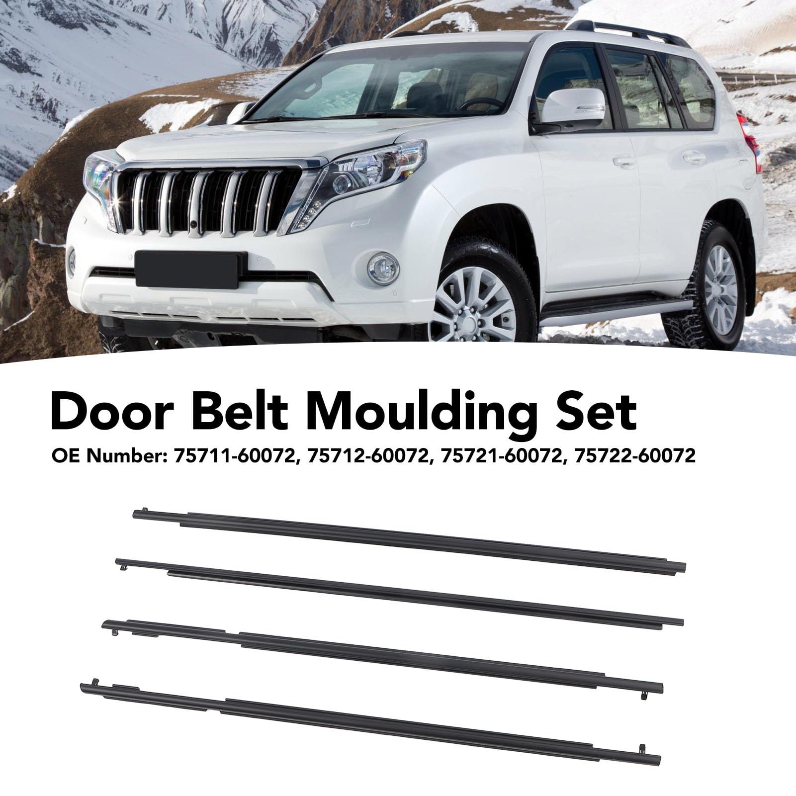 Do Cruiser Prado serii 150 2010-2020 | Zestaw listew do drzwi samochodowych 75711-60072 Pasek uszczelniający okna