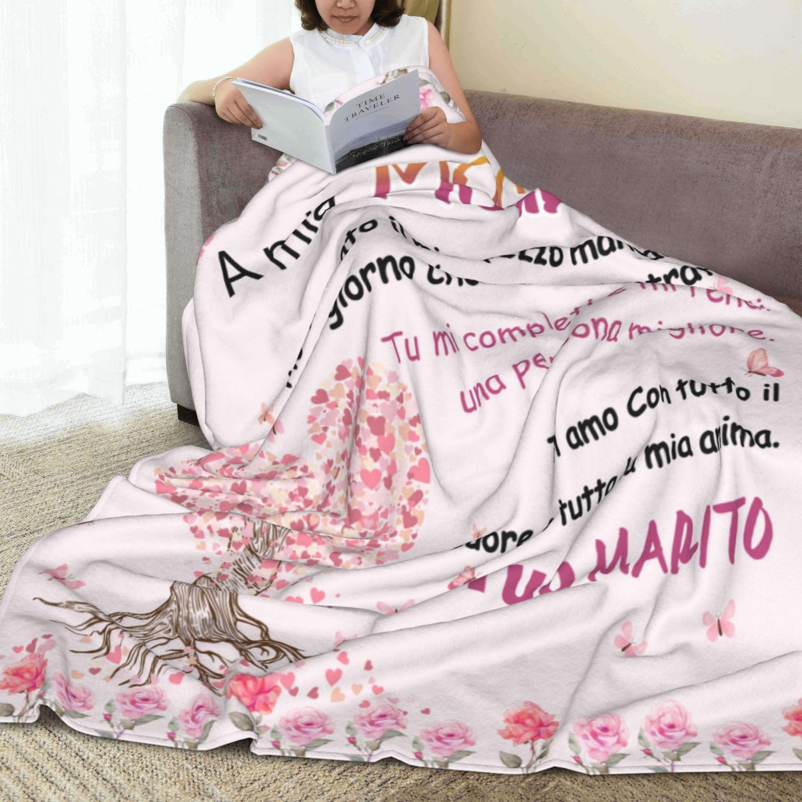 Coperta Regalo Personalizzata 'To My Wife' – Morbida Flanella In Microfibra 127x152 Cm – Leggera E Soffice, Per Divano, Letto, Viaggi – Regalo Per Moglie, Compleanno, Anniversario