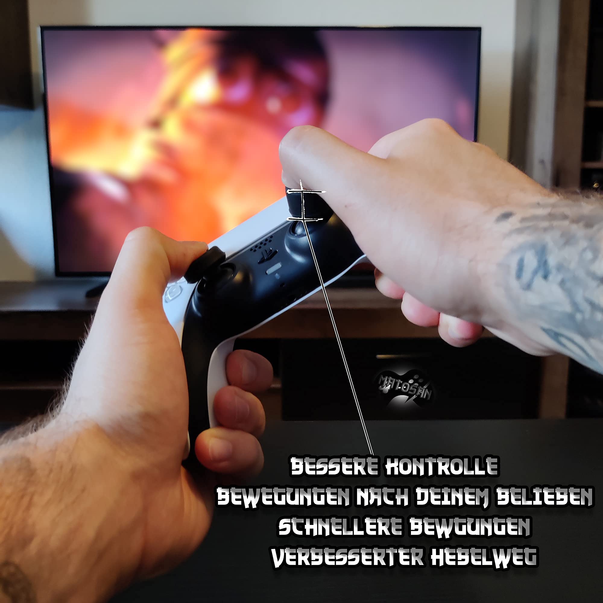 MatoSan Juego de Accesorios de empuñadura de caperuza Mayor Asistencia de puntería para los Accesorios de protección del Joystick de los Palos del Controlador PS5 PS4 | Gaming Boost y Mejor precisión