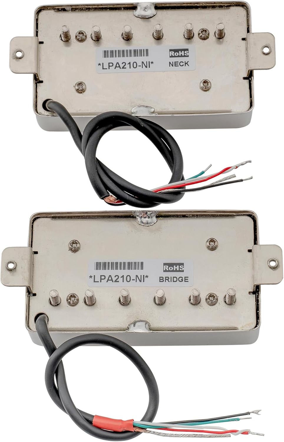 Artec LPA210 Alnico 5 Covered Humbucker Neck Bridge Pickups Set for Les Paul Style Electric Guitar, Nickel