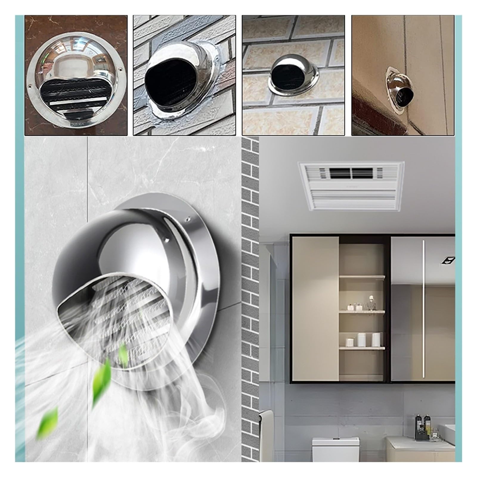 Cappuccio A Griglia Di Ventilazione Rotonda In Acciaio Inox da 60 a 300mm