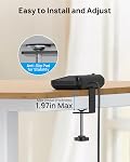 TROND Desk Clamp Power Bar Surge Protector with PD 20W USB C, 6 Outlets Desktop Charging Station, 6ft Flat Plug Extension Cord Indoor, Fit 1.97" Tabletop Edge, ETL Listed, Home Office Supplies, Black