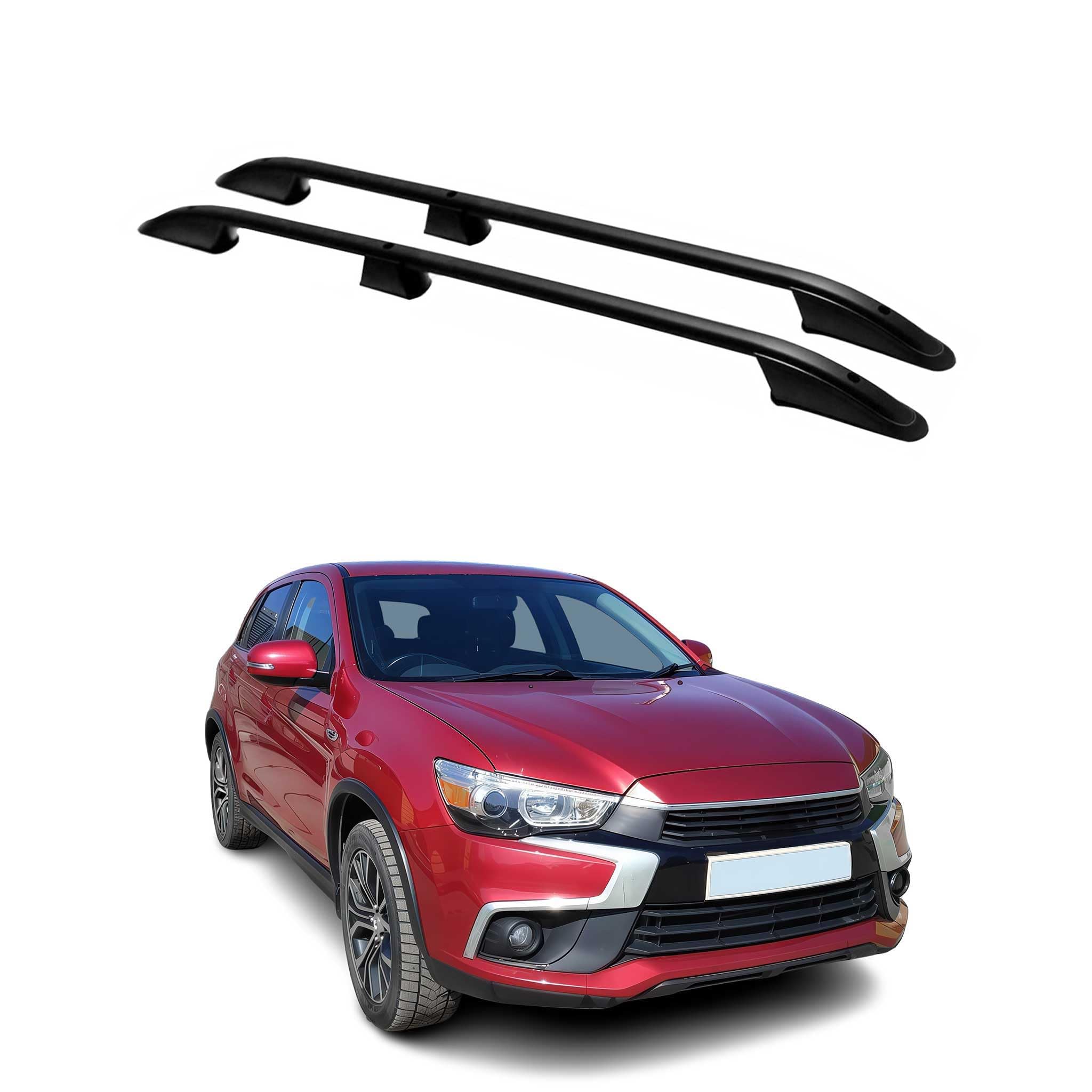 OMAC Rail Tetto Dachgepäckträger compatibile con Mitsubishi ASX 2010-2025 Alluminio Nero 2tlg