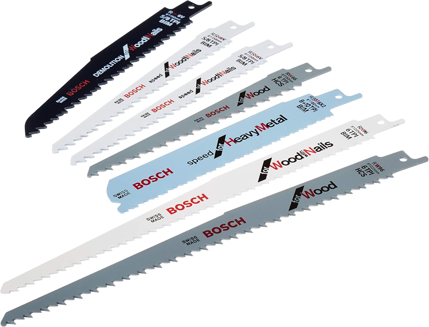 BOSCH RAP7PK 7-Piece Reciprocating Saw Blade Set - - 