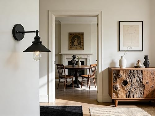 Miniatura 9 de Permo - Iluminación clásica industrial de metal, candelero de pared, lámpara de pared ajustable de 180 grados.